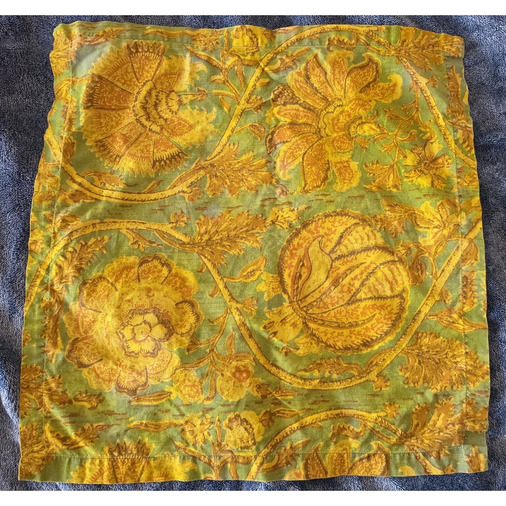 Pottery Barn Yellow Floral Cotton Napkin Set of 5 19in Made in India